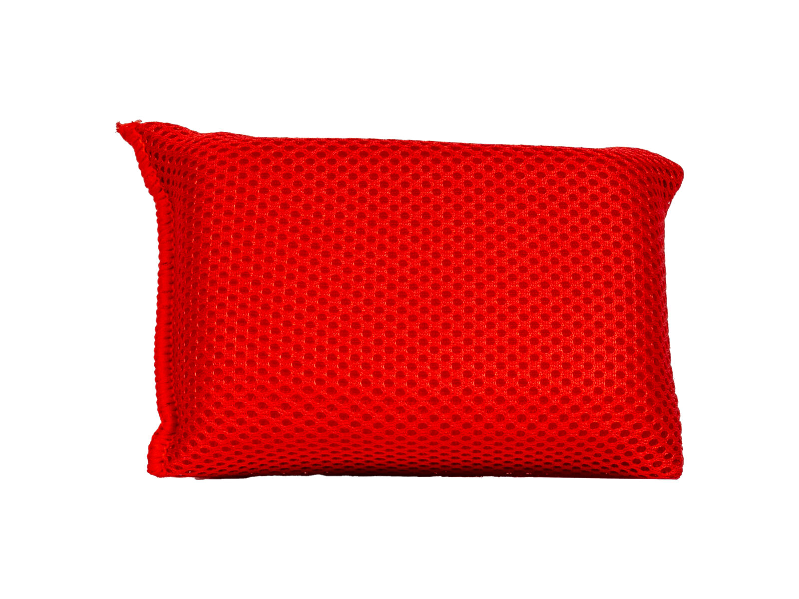 image of Red multipurpose mesh applicator on white background
